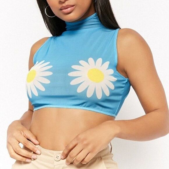 𝅺RAVE festival crop top rainbow print crop top - Picture 3 of 3